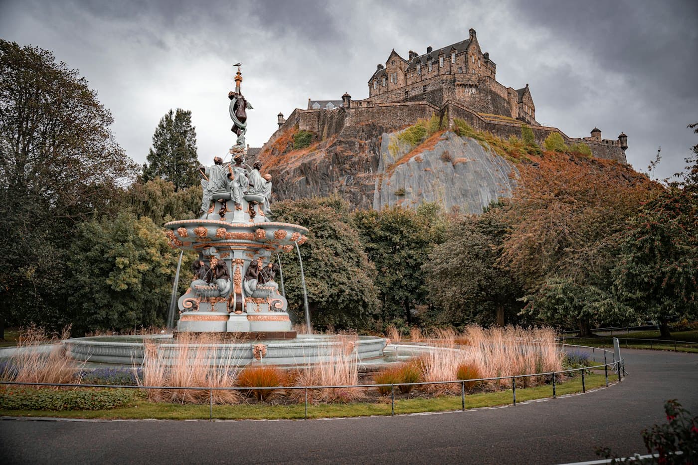 The Ross Fountain below Edinburgh Castle